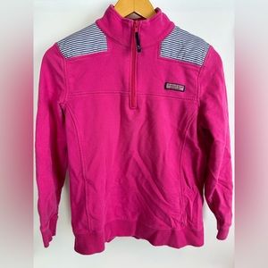 Vineyard Vines Quarter Zip Women’s‎ Sweatshirt Pink Blue White Stripes